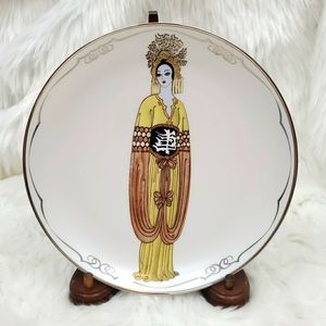 Franklin Mint House of Erte Fine Porcelain Plate Plum Blossom Ceramic  Art Deco